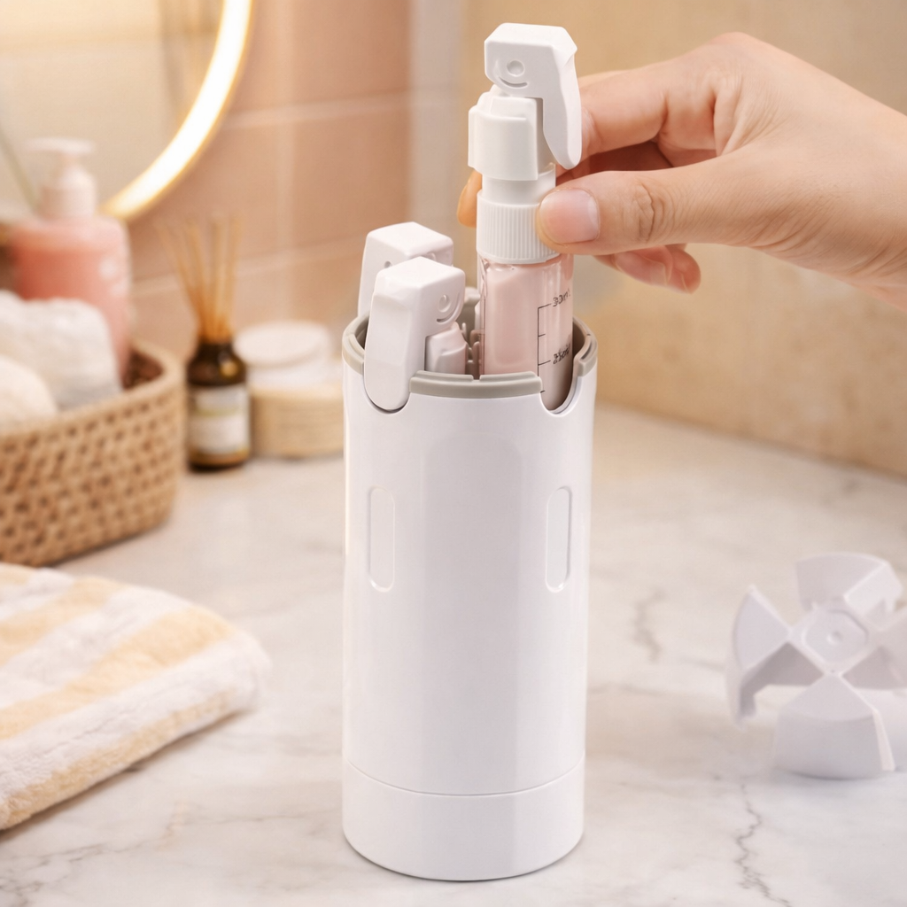 Carry 4 Toiletries in 1 Bottle